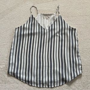 Loft Tank Top - Navy Blue and White